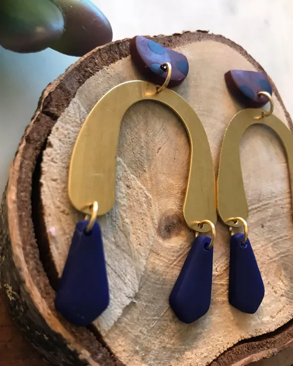 Polymer Clay Statement Earrings - Image 3
