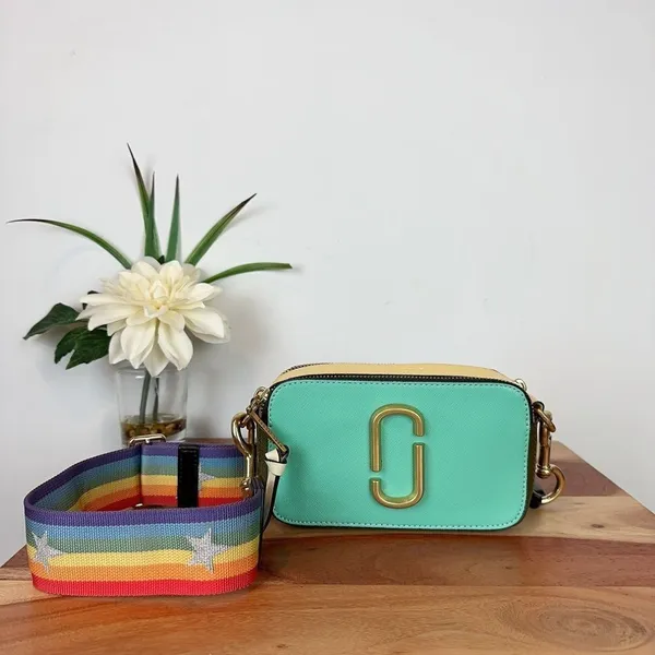 Pre-owned MARC JACOBS‎ Saffiano Rainbow Strap Color Block Snapshot Camera Bag - Image 3