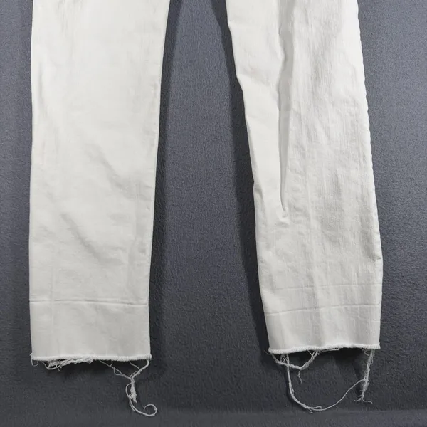 Ann Taylor LOFT Modern Straight Jeans Womens 4 27 White Mid Rise Raw Hem Denim - Image 11