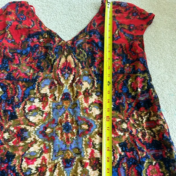 Anthropologie Maeve Women’s Red Medallion Mini Shift Dress‎ Size XS Abstract - Image 8