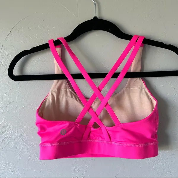 Lululemon Energy Sports Bra in Paris Pink Size 6 Activewear Workout Gym - Image 3