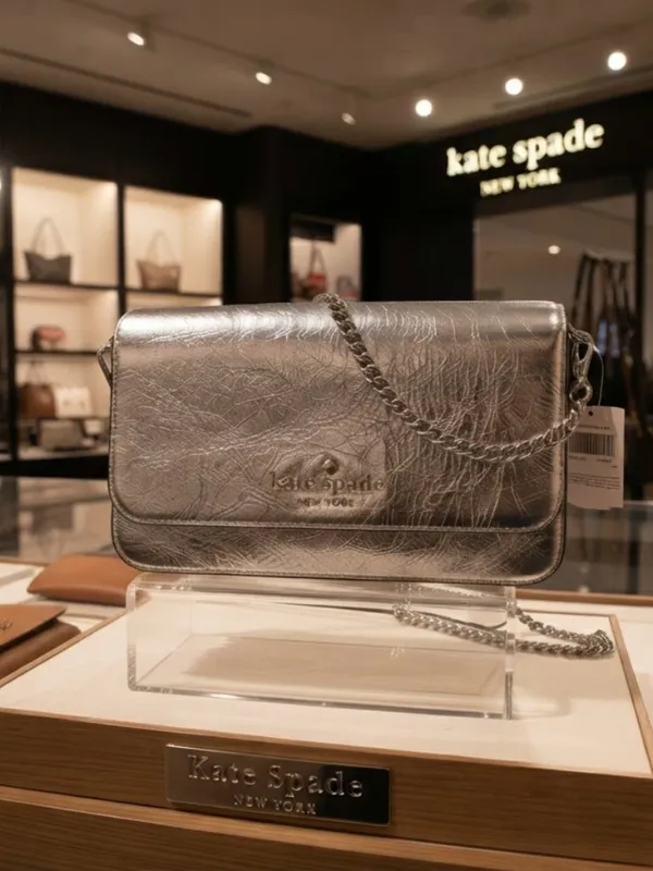 NWT Kate Spade Madison Metallic Willow Mini Flap Crossbody Bag - Image 3
