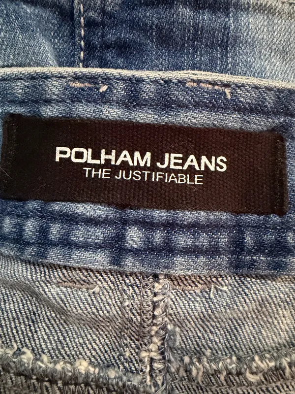 Pelham Jeans Distressed Denim Mini Skirt Women’s Size 28 Blue Stretch Y2K - Image 6