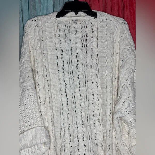 Umgee Ivory Cable Knit Cardigan - Image 3
