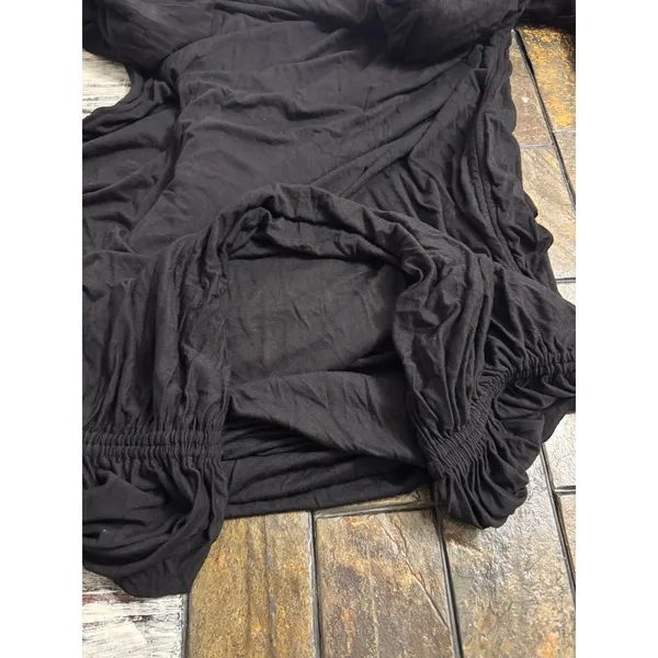 Good American Women Dress Size 7 black Jersey Slinky ruched *flaw see desc* - Image 16