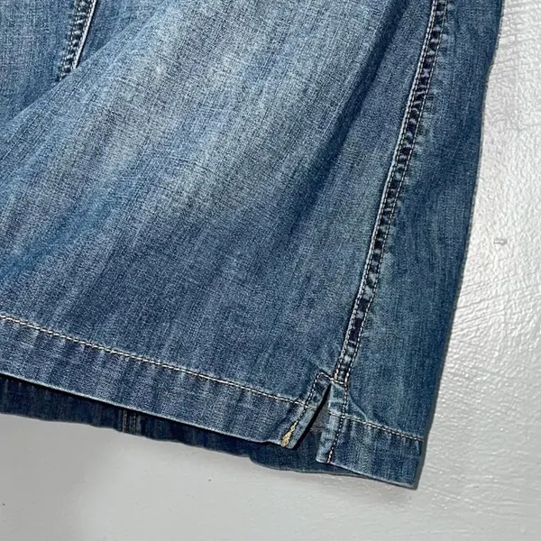 Talbots Denim Skirt Size 10 Blue Jean Drawstring 100% Cotton Short A-line Casual - Image 2