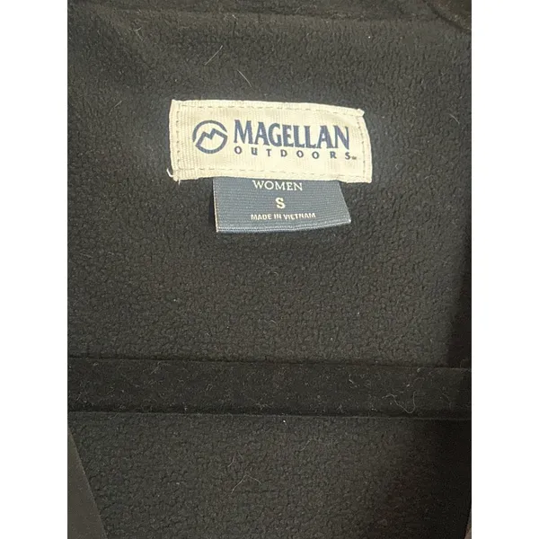 Magellan Outdoors Womens Small Black Fleece Lined Hooded Jacket Full Zip Coat - Image 2
