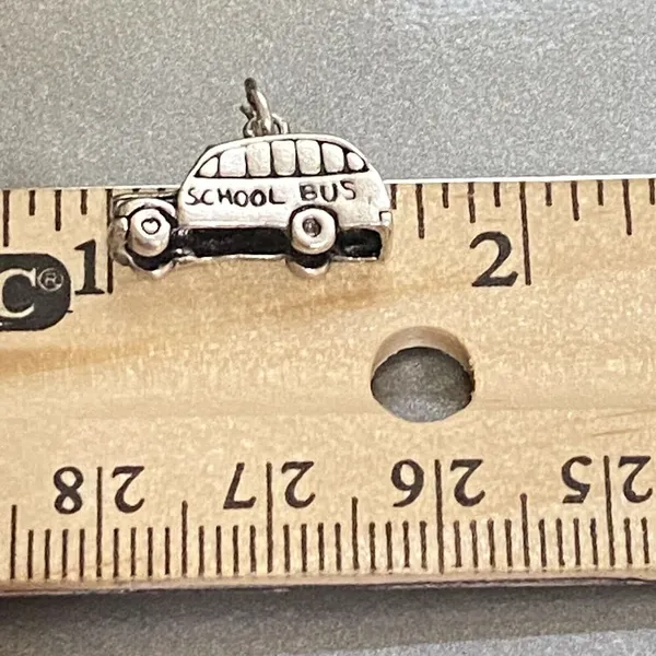 Vintage 925 Sterling Silver 3D School Bus Charm - Image 3