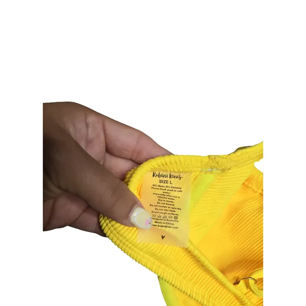 Kulani Kinis‎ Yellow Ruched Underwire Sunrib Bikini Size: L NEW - Image 4