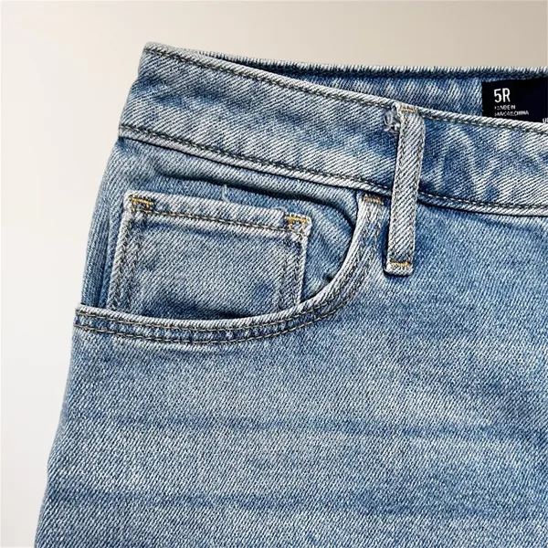 Hollister Light Wash High Rise Dad Jeans W27‎ L31 Slit Hem Stretch Denim Retro - Image 2