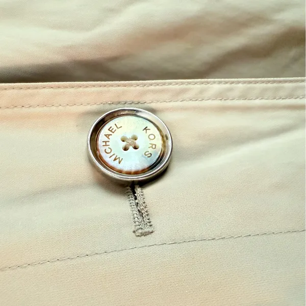Michael Kors Single Breasted Beige Trench Coat Rain Coat Removable Hood Large - Image 2