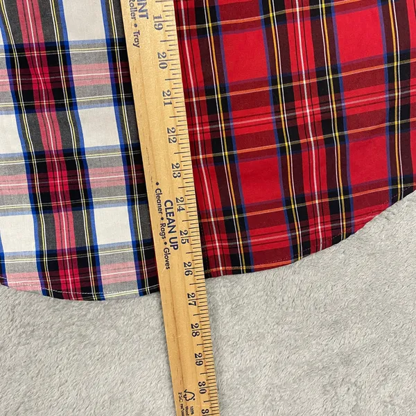 J Crew Top Womens XS‎ Red White Signature Fit Cotton Mixed Tartan Plaid BM033 - Image 7