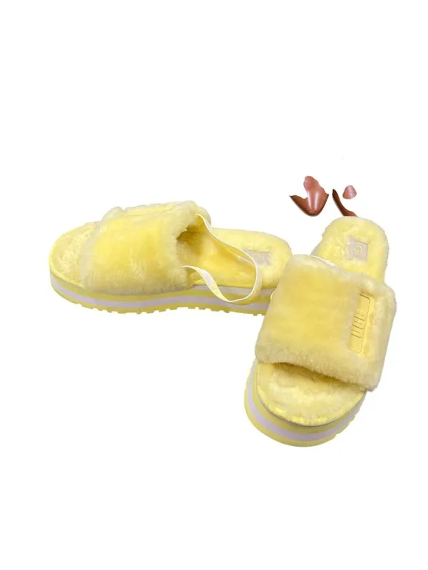 UGG Fluff sugar platform wms yellow slingback casual sandals sz 10 SKU 10-654 - Image 3