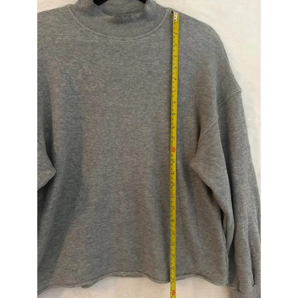 J.Crew Womens Mock Neck Sweatshirt Gray Cotton French‎ Terry Pullover Size M - Image 6