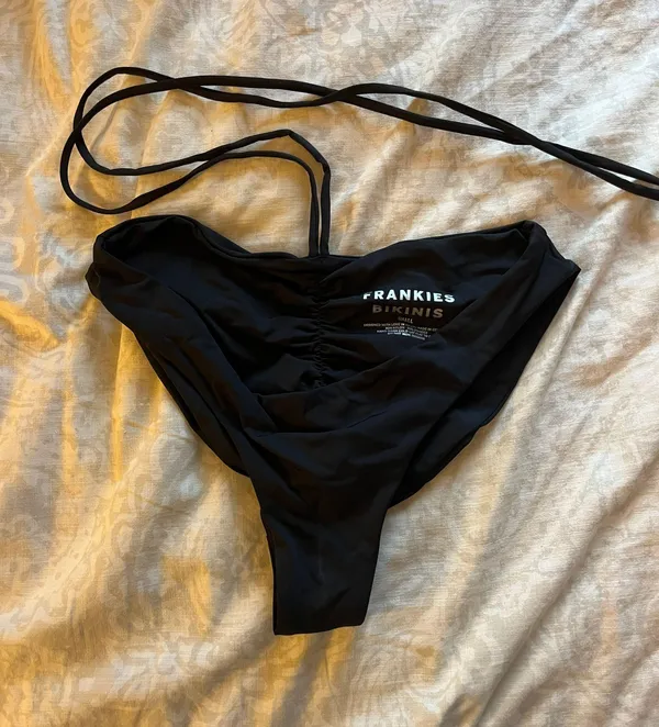 Foxy Tie Front Cheeky Bikini Bottom - Black - Image 2
