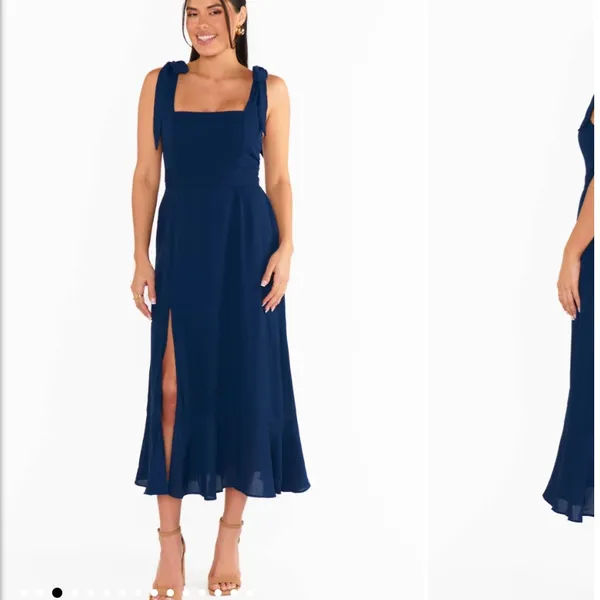 Show Me Your Mumu Claire Midi Dress in Rich‎ Navy Crisp Blue size xs - Image 6