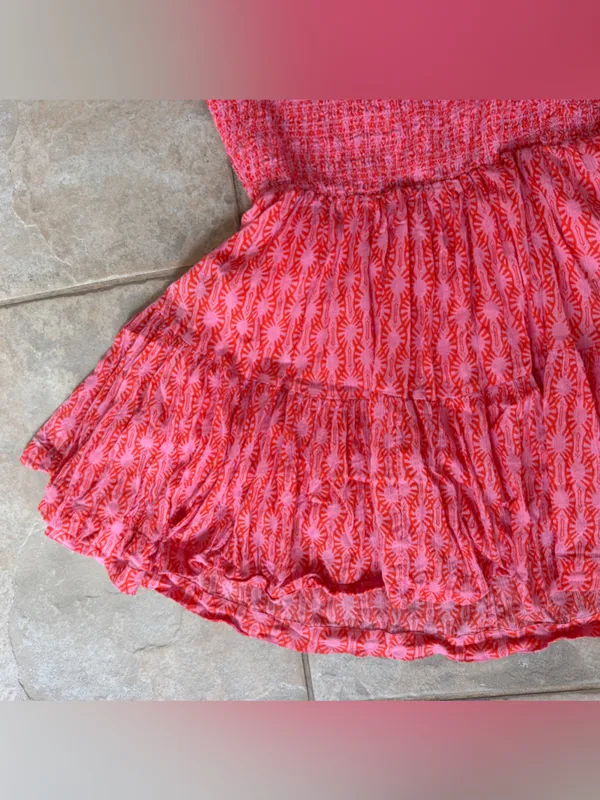 Free People Sweet Annie Mini Dress in Pink Combo Size Medium - Image 8