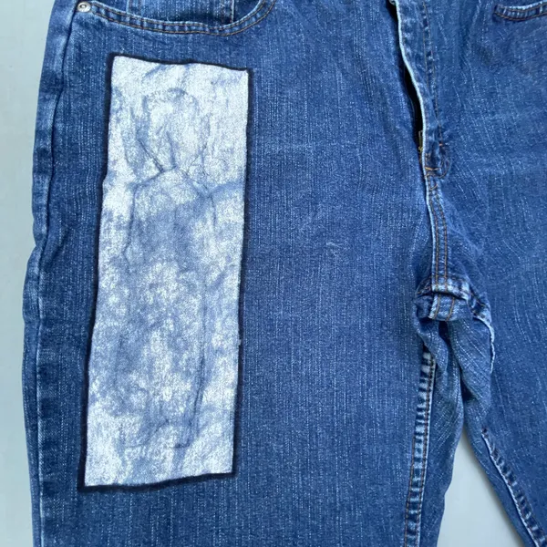 Blue Denim Custom Red Riot Jeans Size 30 - Image 6