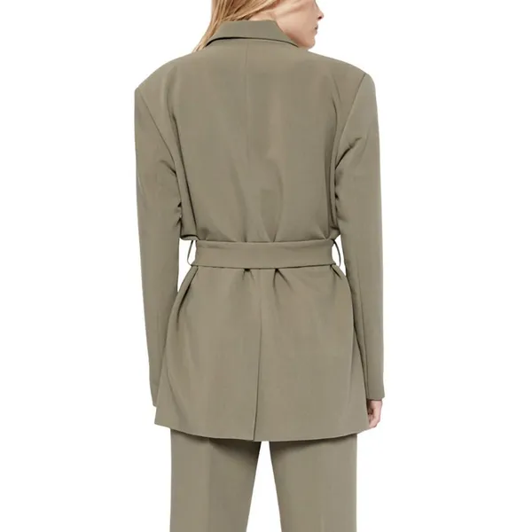 NWT Bardot Womens Size Large Khaki Olive Belted Notched Lapel Blazer Jacket NEW - Image 4