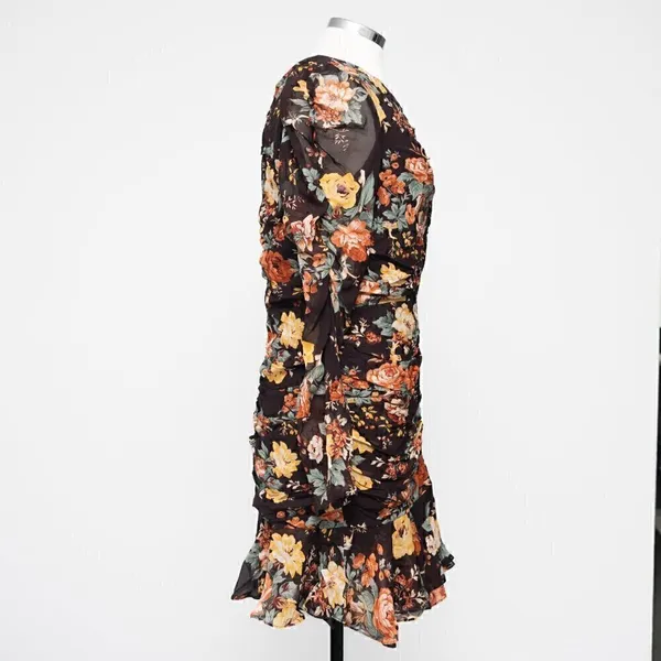 Veronica Beard. Hedera Silk Floral‎ Mini Dress. - Image 4