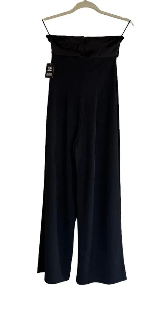 NWT EXPRESS Satin Pieced Strapless Jumpsuit BLACK XS - Image 7