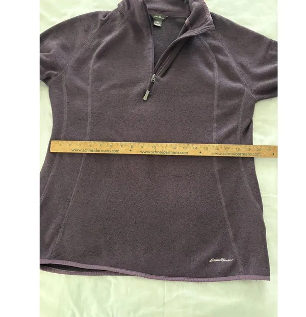 Eddie Bauer Dusty Purple Fleece 1/4 Zip Pullover Jacket Women’s Size XL - Image 12