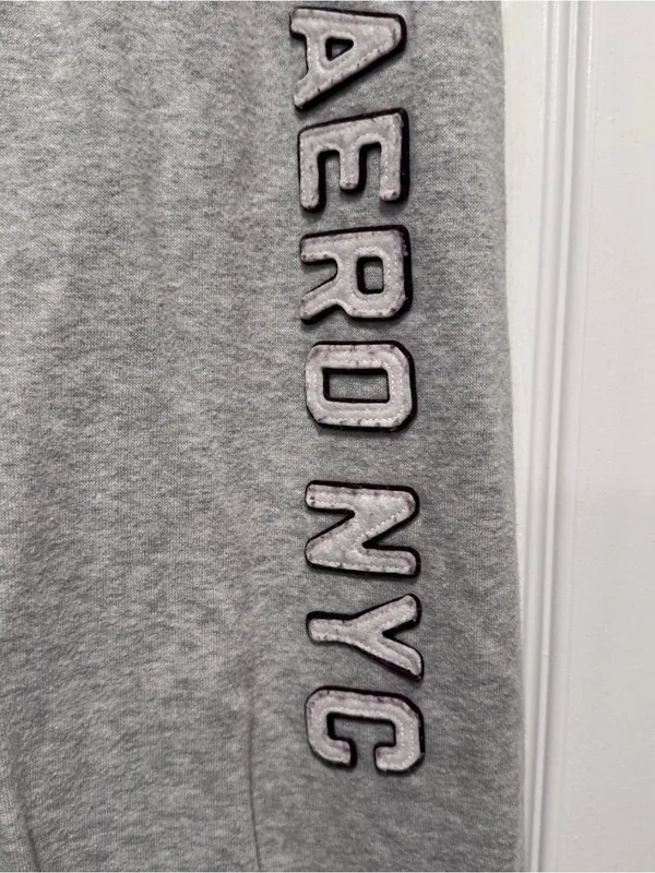 Aeropostale Gray Jogger Sweatpants Women’s XS Logo Fleece Lounge Pants - Image 3