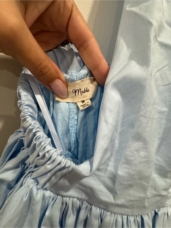 Mable Light Blue Halter Fit & Flare Dress - Image 4