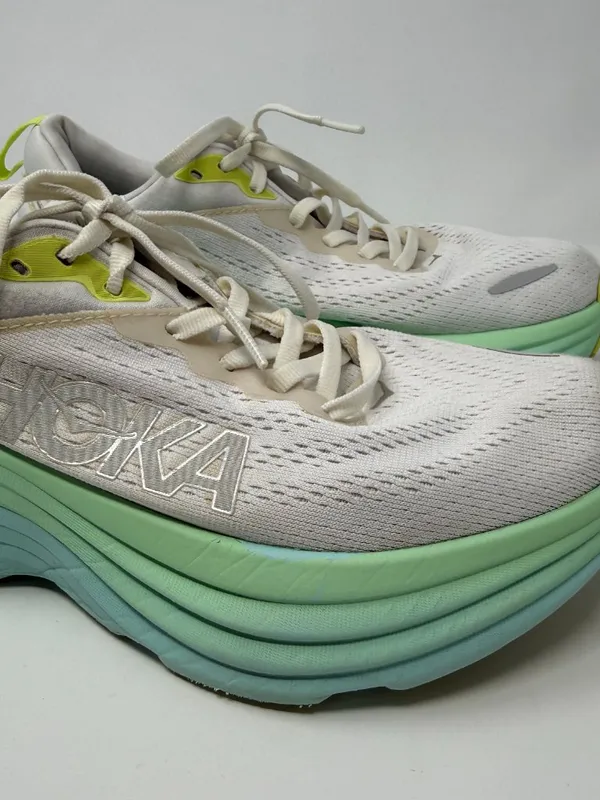 Hoka One One Bondi 8 Running Shoe Women's 6B Blanc de Blanc Sunlit Ocean Walking - Image 6