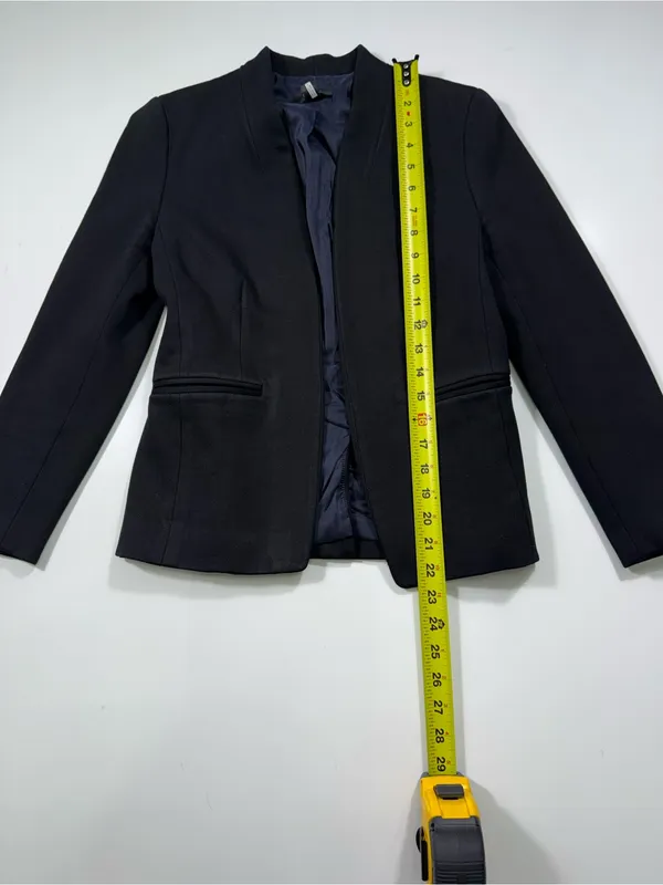J. Crew Collarless Black Single-Breasted Tailored Blazer - Image 3