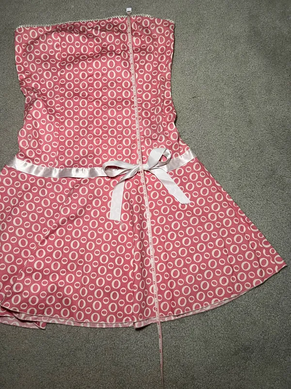 NWT Vintage 90s/Y2K Deadstock Strapless Pink and White Dress Size Medium - Image 4