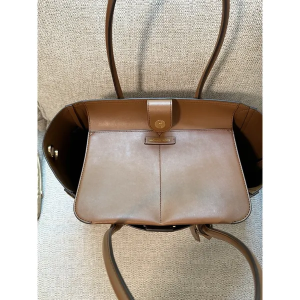 Michael Kors‎ Brown Leather Kali Shoulder Tote Bag Purse - Image 9