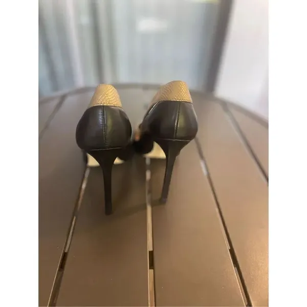 NWOB Ava&Aiden Black/ Gold Leather Pumps/ Stilletos Size 8.5 - Image 14