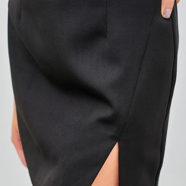 DO+BE Crossing tailored neck line open back mini dress with slit Small - Image 3