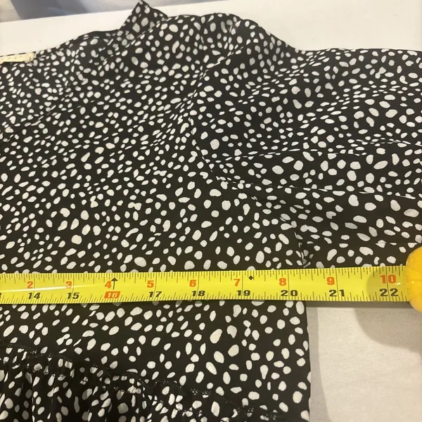 ODDY Babydoll Top Size Large 3/4 Sleeves Black & White Boho Peplum Tunic‎ Shirt - Image 7