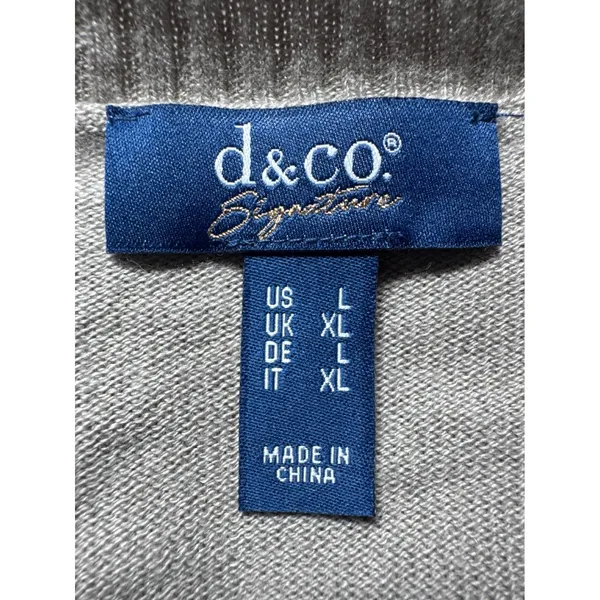 d&co Signature Women's Taupe Knit Sweater Long Sleeve‎ Oversized V-Neck L - Image 8