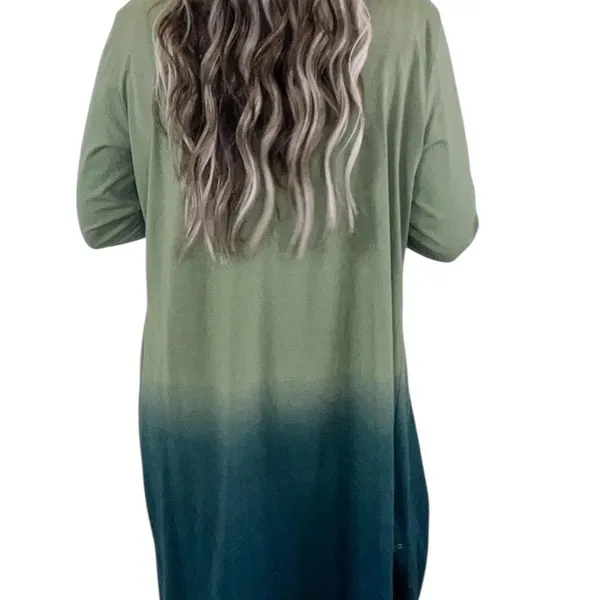Umgee Ombre Green and Blue Long Cardigan/Duster NWT - Image 3