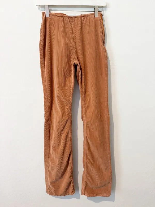 Free People We The Free Pants Size 27 Cognac Brown Corduroy‎ Slim Flare Western Forest Fairy - Image 4