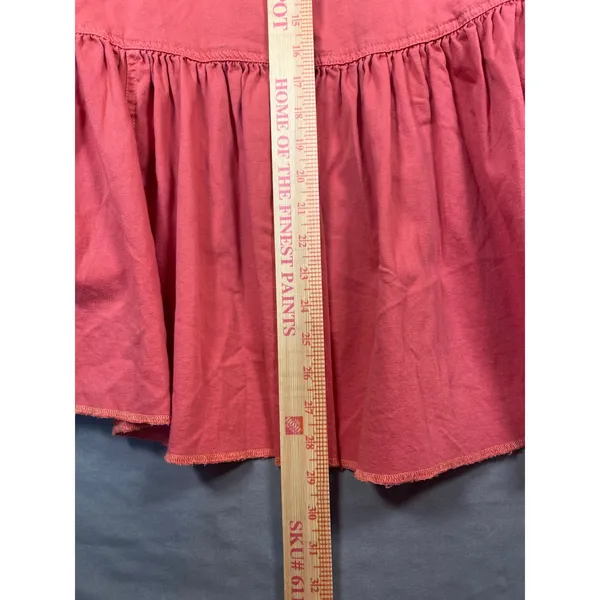 We The Free People Distressed Pink Western Peplum Snap Front Cotton Shacket SM - Image 7