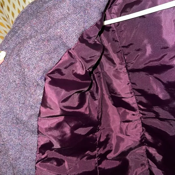 Wool coat purple red blend blazer jacket size S - Image 6