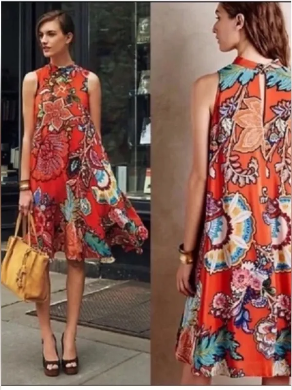 Anthropologie Maeve Larkhill Silk Trapeze Swing Dress S - Image 4