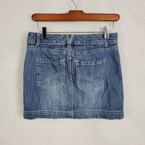 Smart Set Womens Skirt Sz 1 Blue 5 Pockets Design Button/Zip Closure Denim Jean - Image 2
