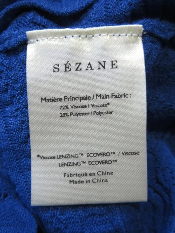 NWT La Maille Sezane Roma in Horizon Blue Textured Pointelle Knit Sweater Top XS - Image 8