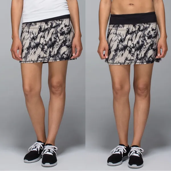 Lululemon Run Pace Setter Skirt Granite Black Mojave Tan Size 4 Tall - Image 3