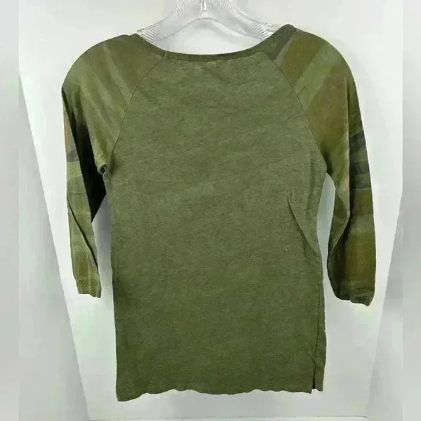 LOL Vintage green shirt‎ with short sleeve camouflage arms- Size XS - Image 3