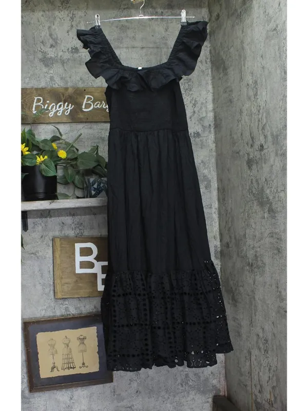NWT Dotti Off-The-Shoulder Flounce Cover-Up Dress 85381 Black S - Image 2