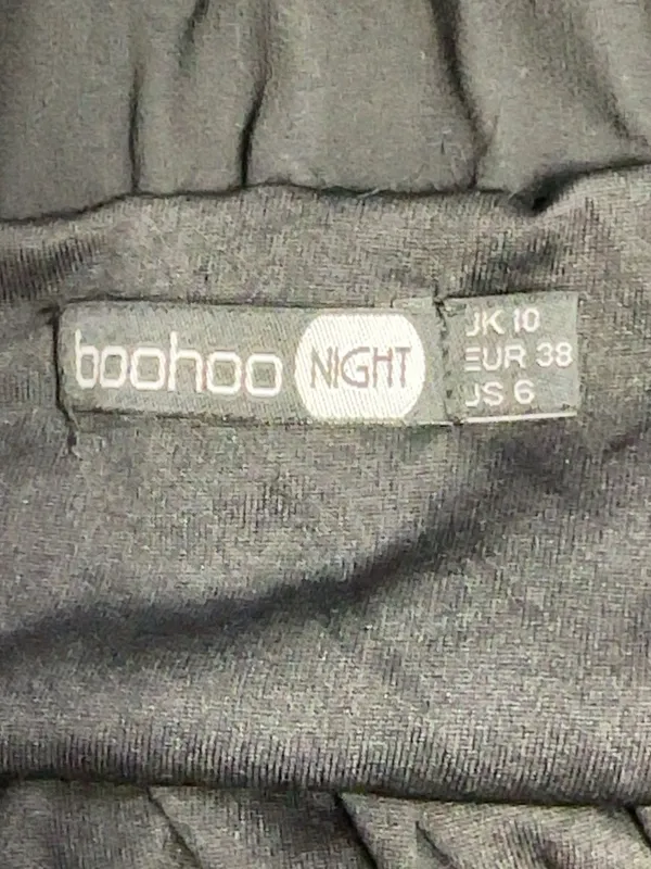 Boohoo Night Black Chiffon Open Back Tie Maxi Dress Size US 6 - Image 8