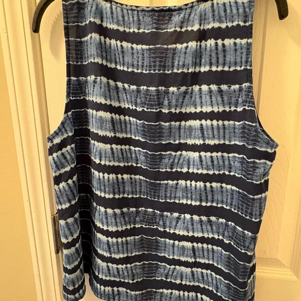 Michael Kors Navy and Light Blue Striped Tank Top - Image 2