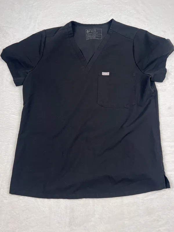 FIGS Black Catarina Scrub Top High-Waisted Zamora Joggers Set Size L - Image 2