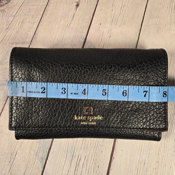 Kate Spade Southport Avenue Natalie Black Pebbled Leather Clutch‎ Crossbody - Image 10